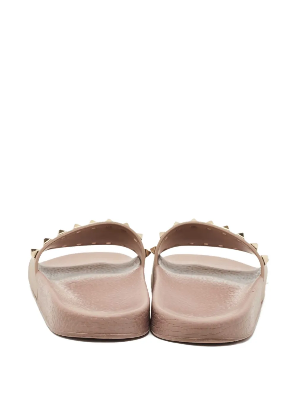 Pre-owned Valentino Garavani Studded Rubber Slides