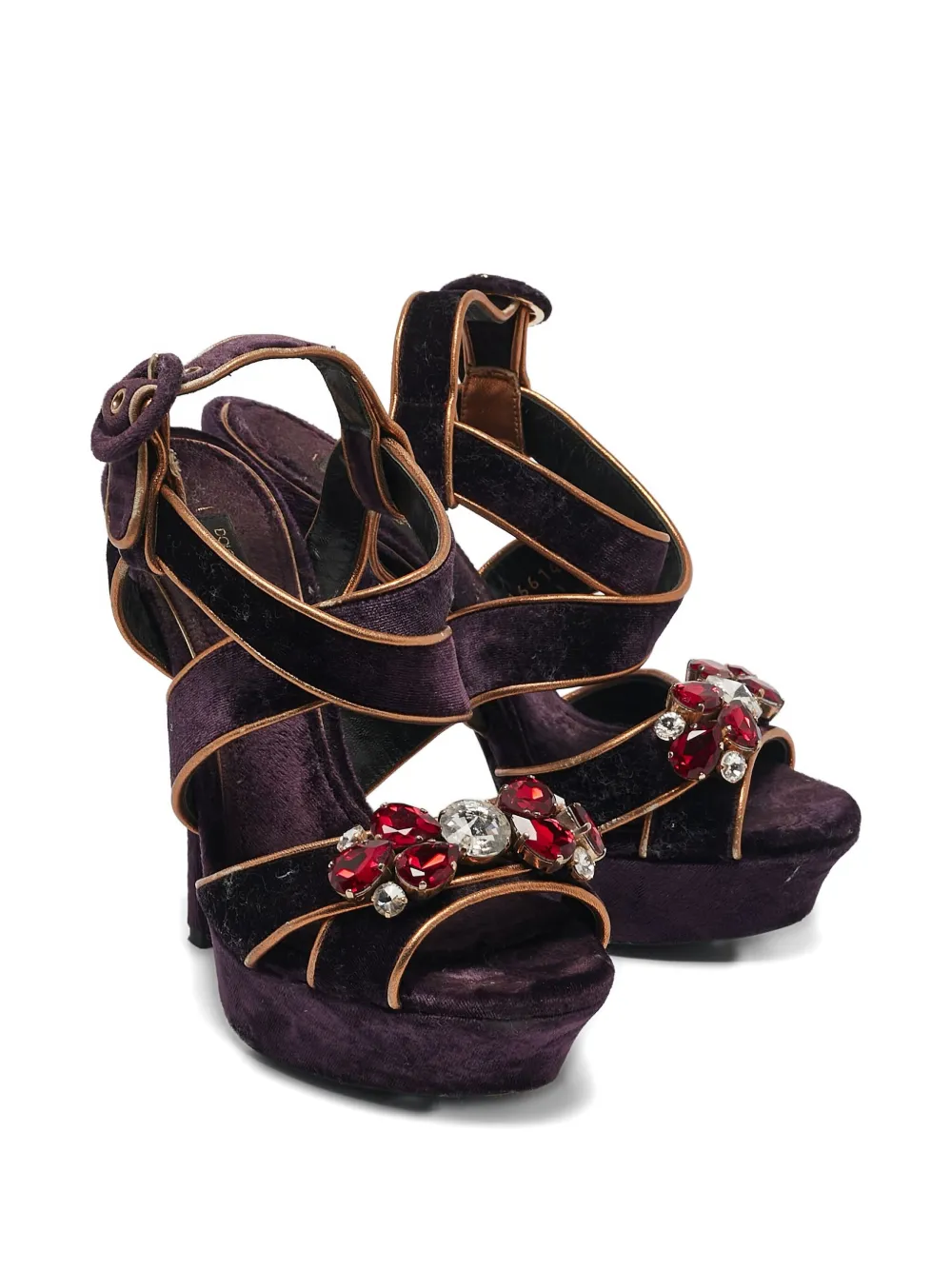 Dolce & Gabbana Pre-Owned 140mm velvet-finish sandals | Image 2