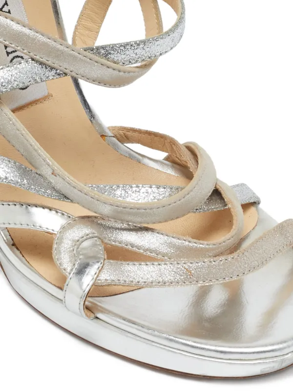Jimmy Choo Pre-Owned レザーサンダル | シルバートーン | FARFETCH JP