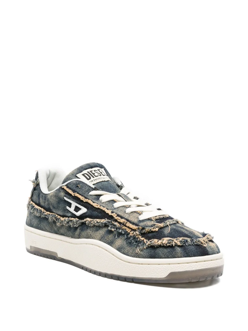 Diesel frayed denim sneakers Blue