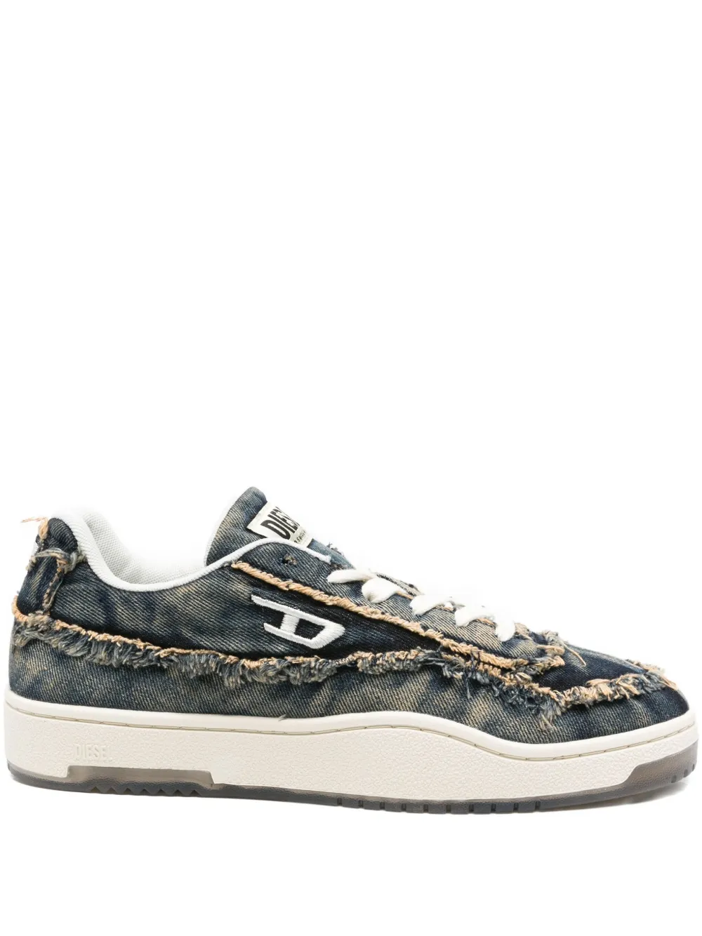 Diesel frayed denim sneakers Blue