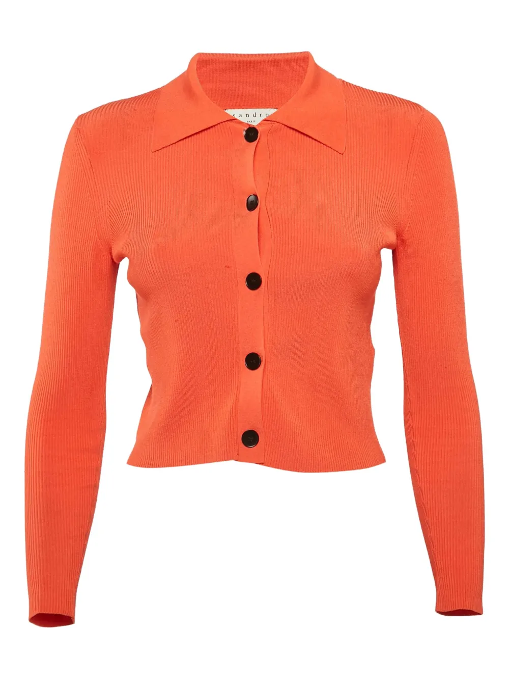 SANDRO pre-owned ribbed button-front cardigan | Red | Image 1