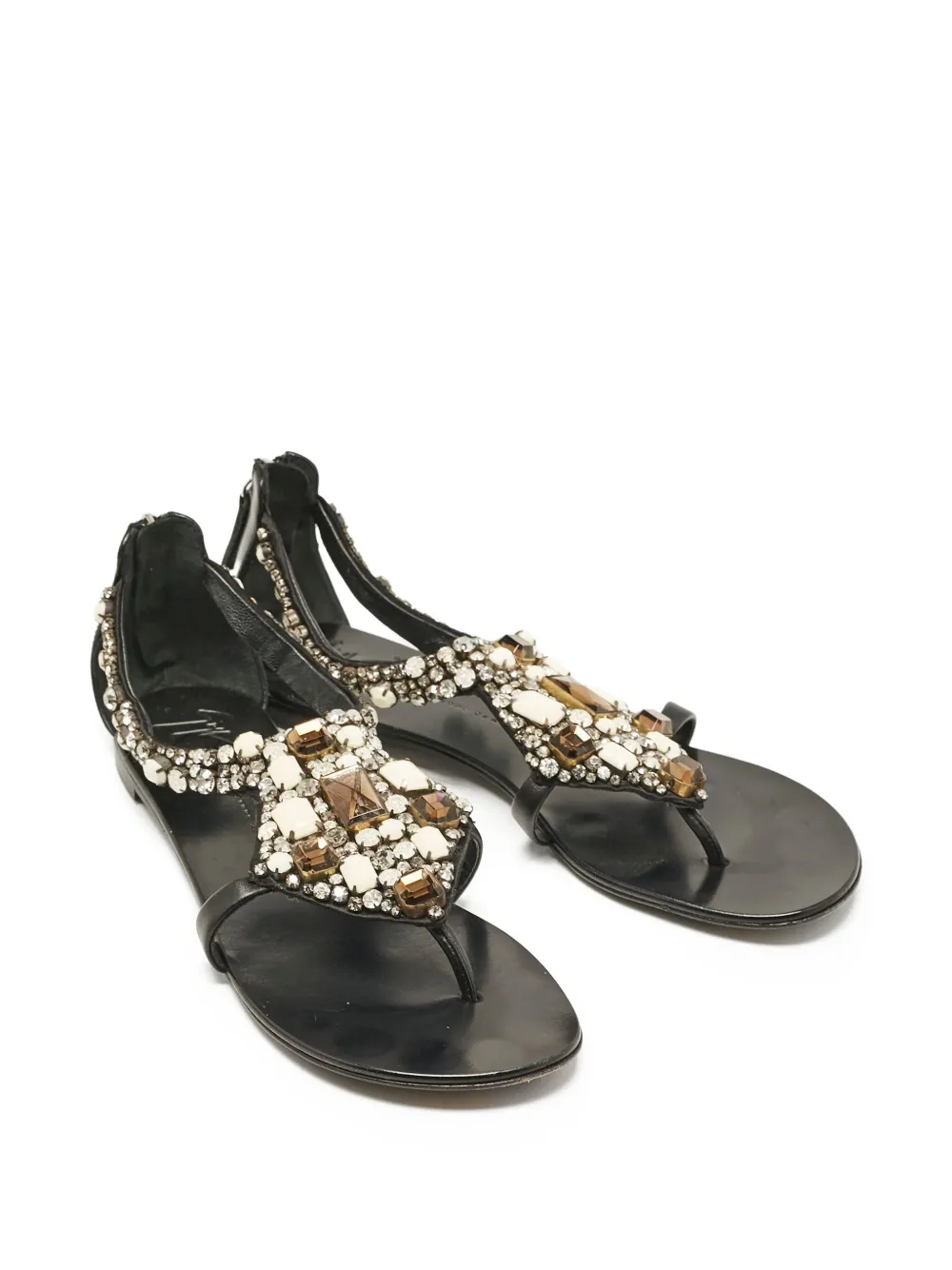 Giuseppe Zanotti Vintage Pre-owned sandalen verfraaid met kristallen - Zwart
