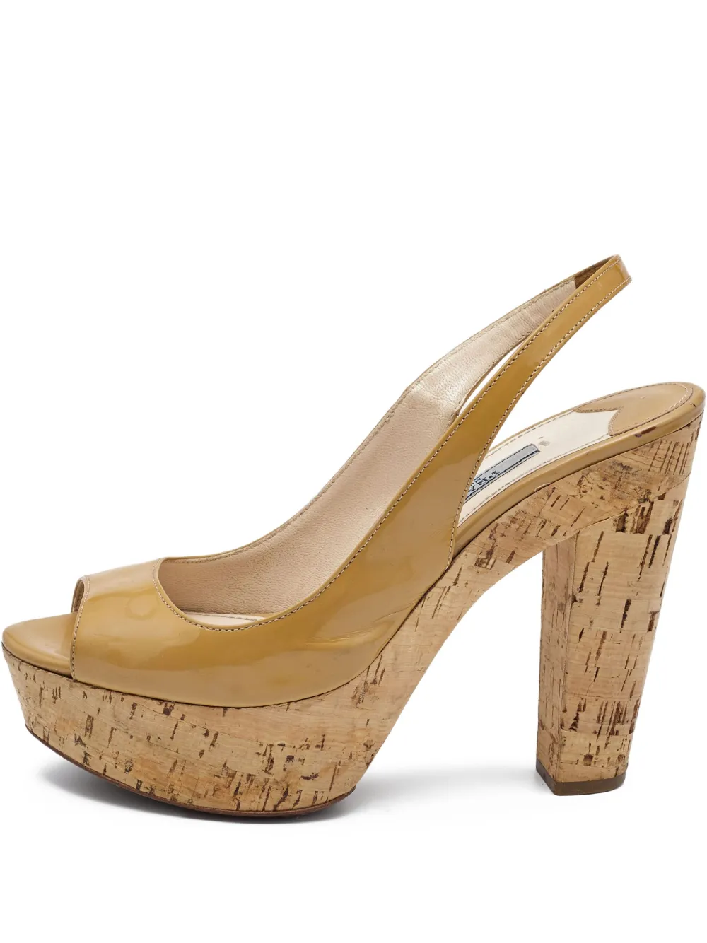 Prada Pre-Owned 125mm platform peep-toe slingback pumps | Neutrals | Image 1