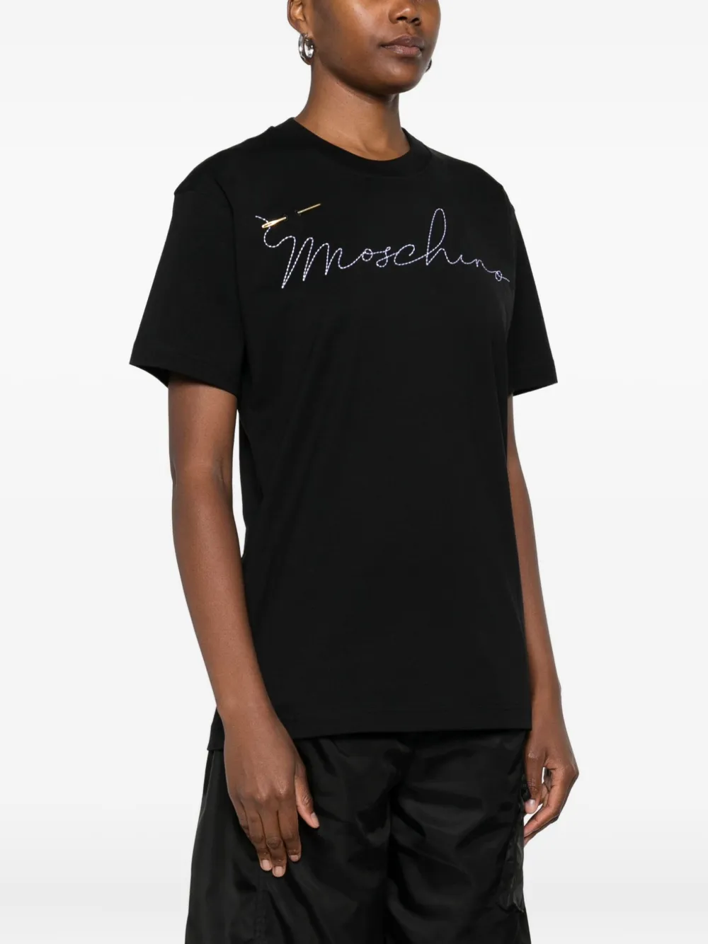 Moschino T-shirt met borduurwerk Zwart