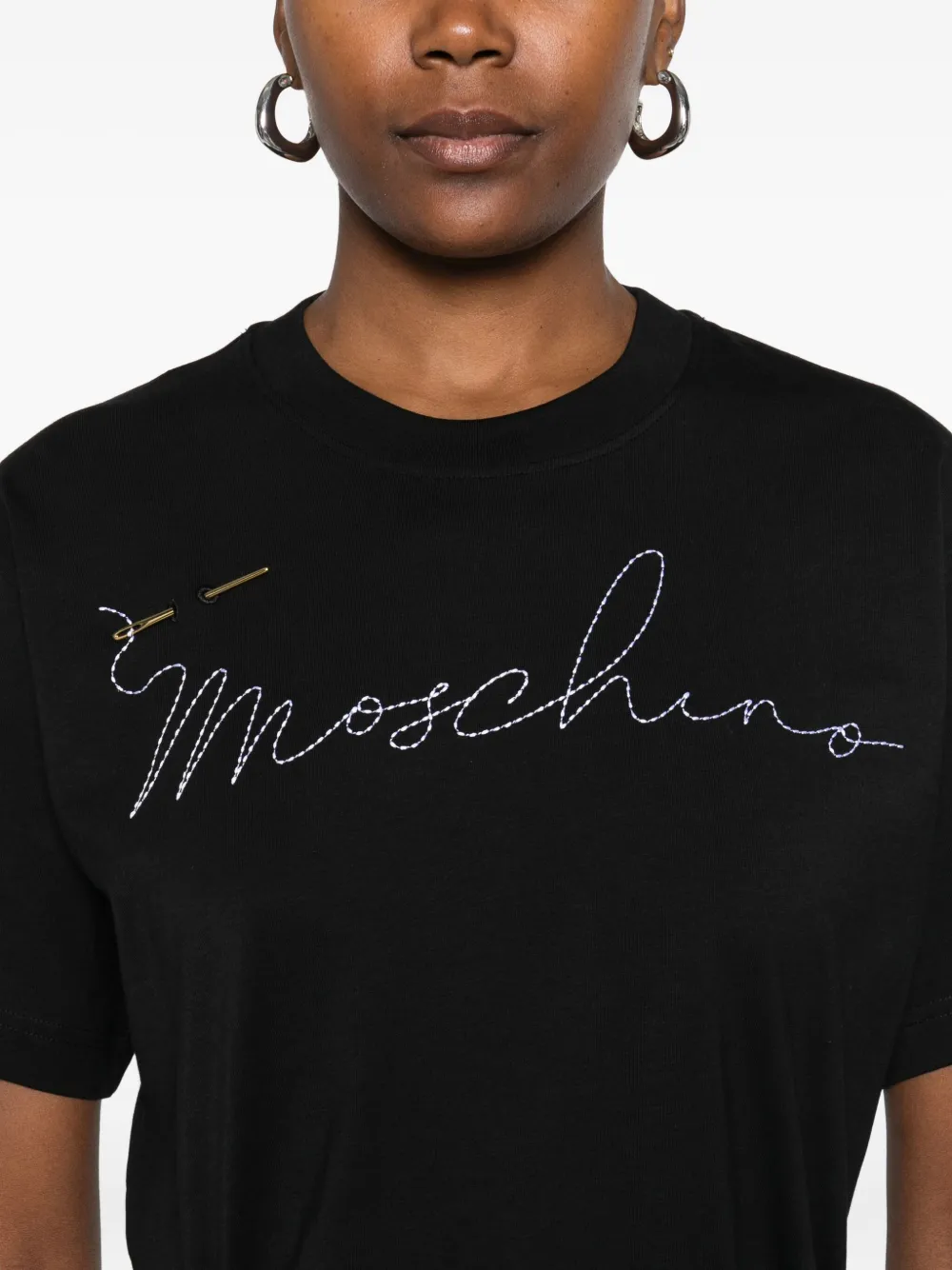 Moschino T-shirt met borduurwerk Zwart