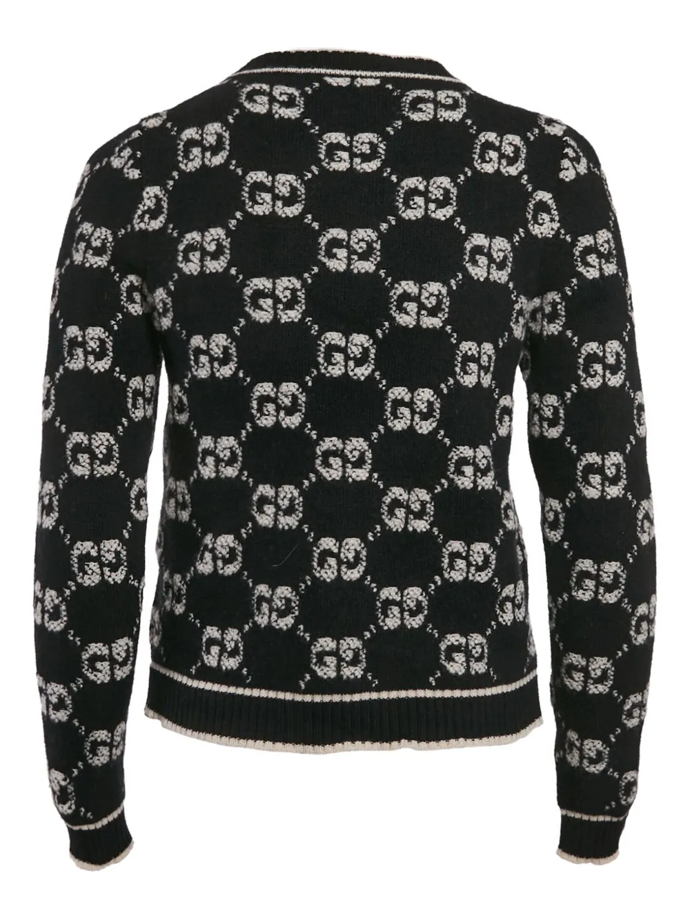 Pre-owned Gucci Gg Pattern Wool Cardigan