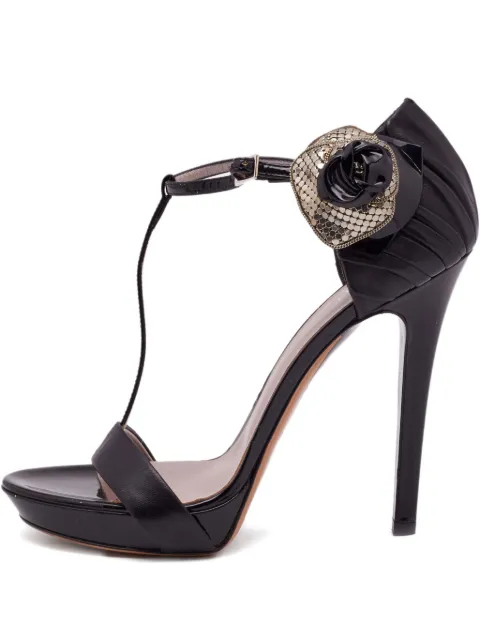 Versace Pre-Owned Sandali in pelle a fiori 125mm