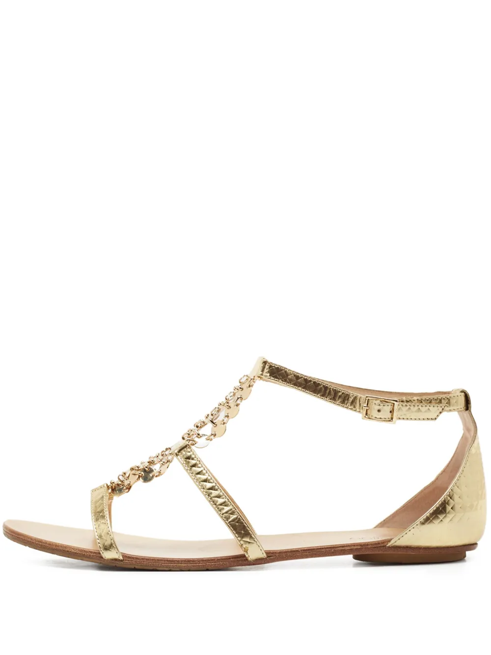 Jimmy Choo Pre-Owned Wyatt flat sandals | Gold | Image 1