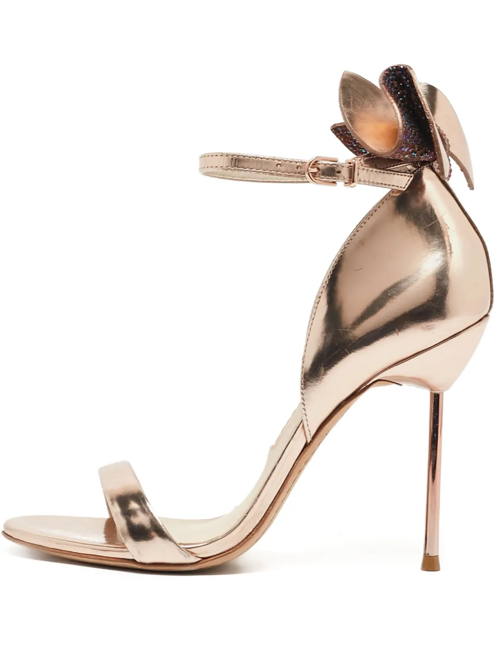 Sophia Webster 105mm Maya Bow metallic heeled sandals | Gold | Image 1
