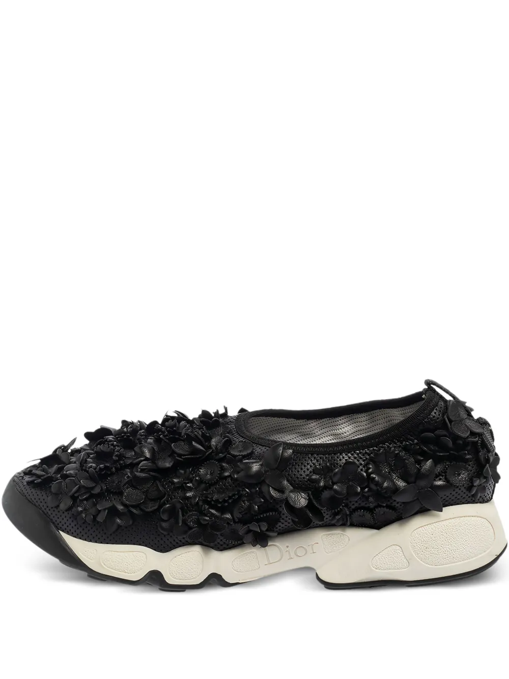 Christian Dior Pre-Owned フローラル スリッポンスニーカー - ブラック Christian Dior Pre-Owned フローラル スリッポンスニーカー - ブラック