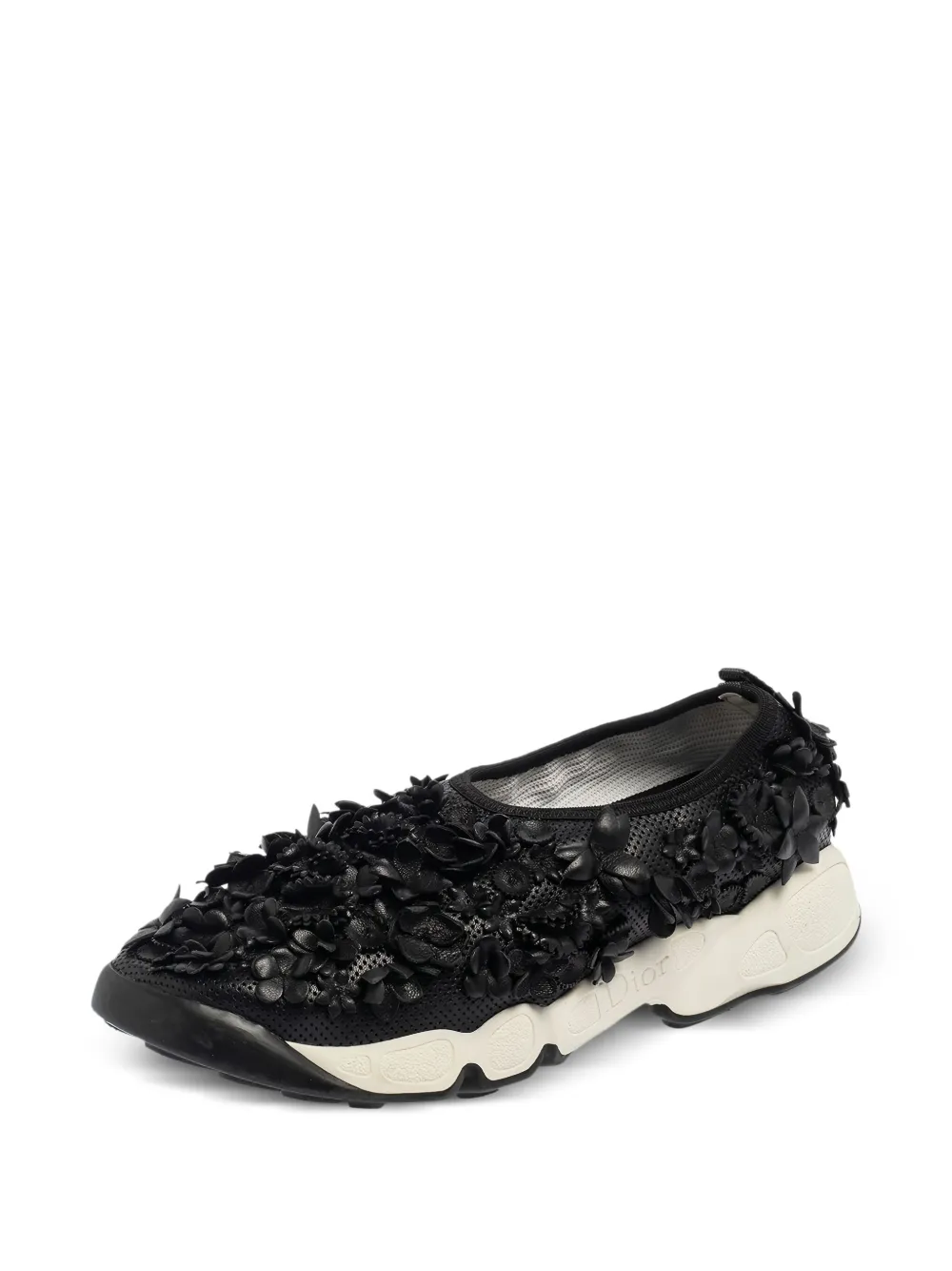 Christian Dior Pre-Owned Slip-on sneakers verfraaid met bloemen - Zwart