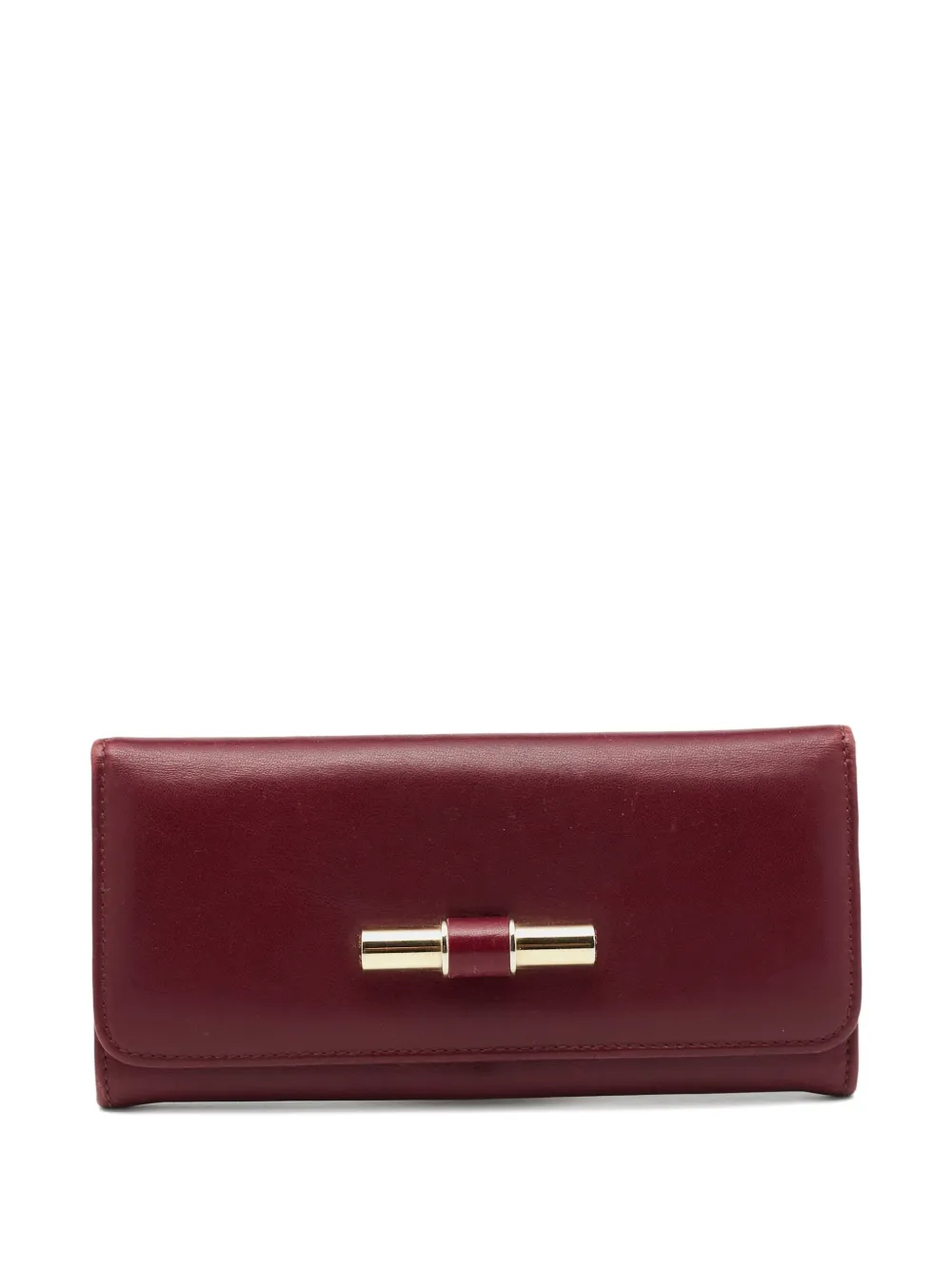 Jimmy Choo Pre-Owned metallic-clasp leather wallet | rouge | Image 1