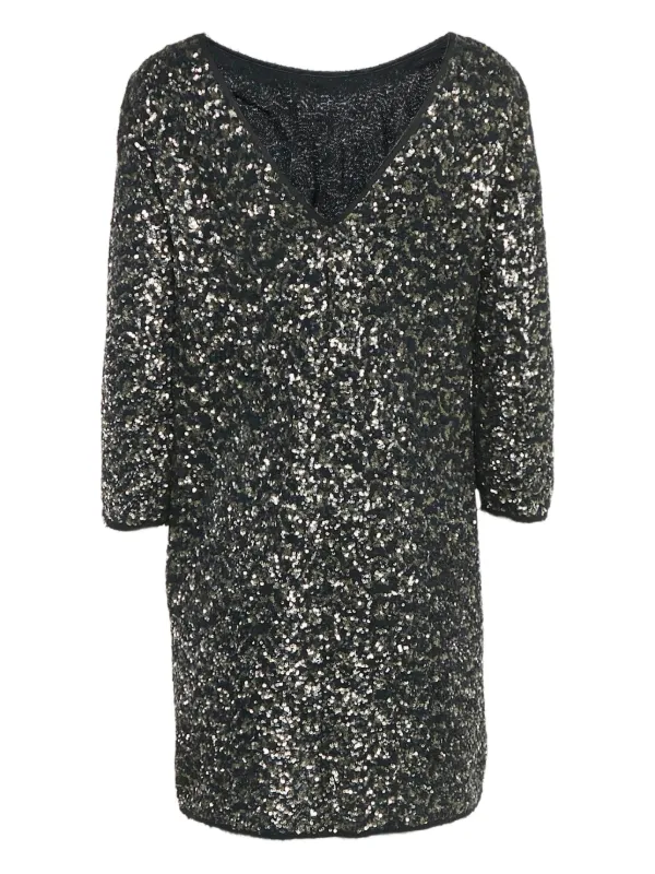 black and gold sequin shift dress Star Pattern Dress For Girls main image 1