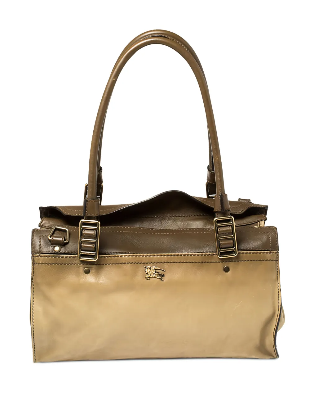 Burberry Pre-Owned dual-tone leather satchel bag | Brown | Image 1