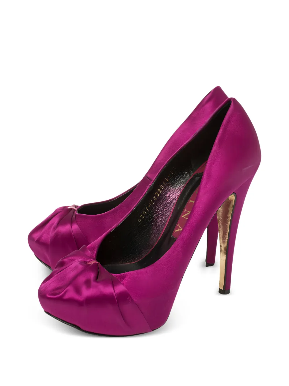 Gina pre-owned 130mm satin pumps | Image 2