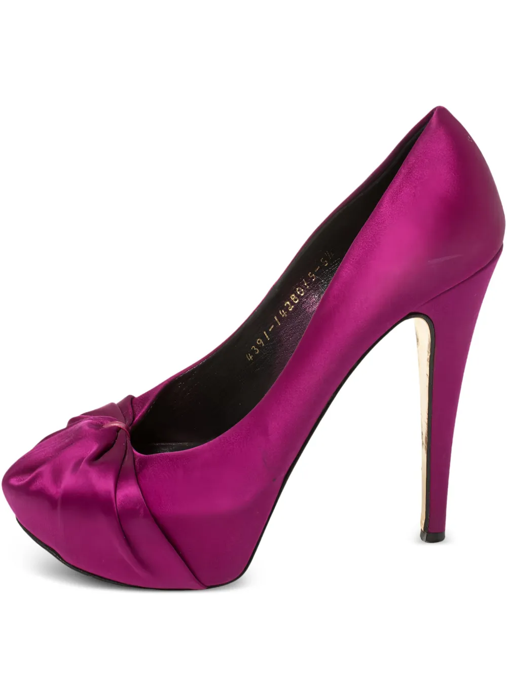 Gina pre-owned 130mm satin pumps | Purple | Image 1