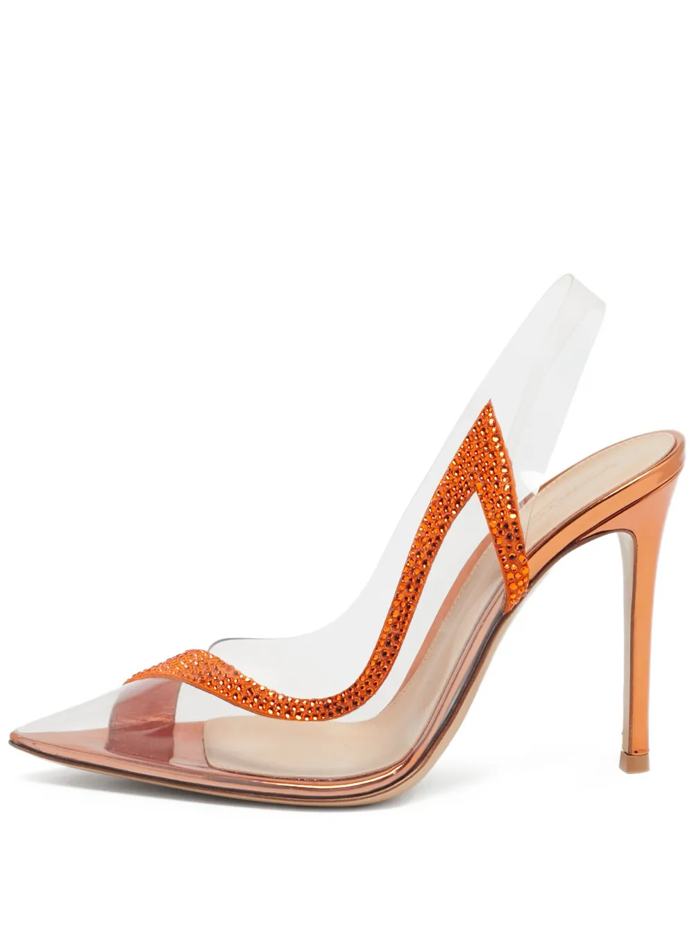 Gianvito Rossi 105mm Hortensia crystal-embellished pumps | Orange | Image 1