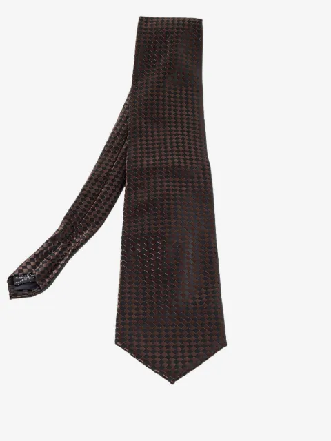 Lanvin Pre-Owned corbata de seda con motivo de cuadros