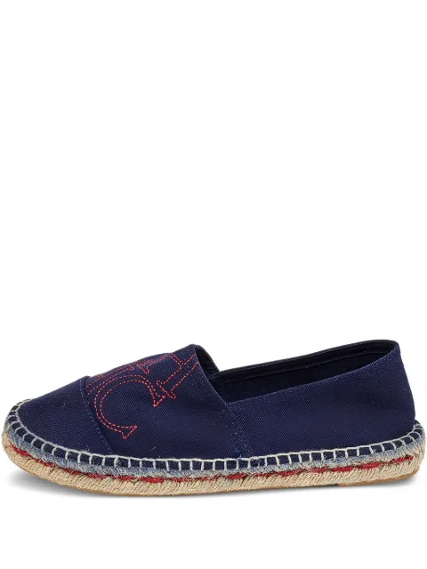 Carolina Herrera Vintage embroidered canvas espadrilles