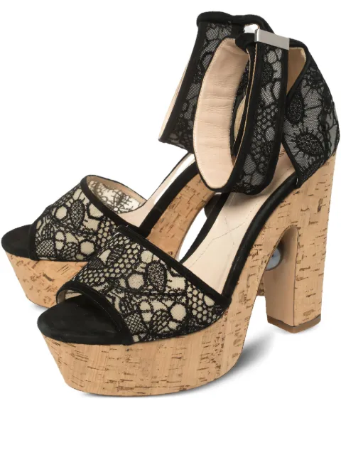 Nicholas Kirkwood 140mm lace pearl sandals