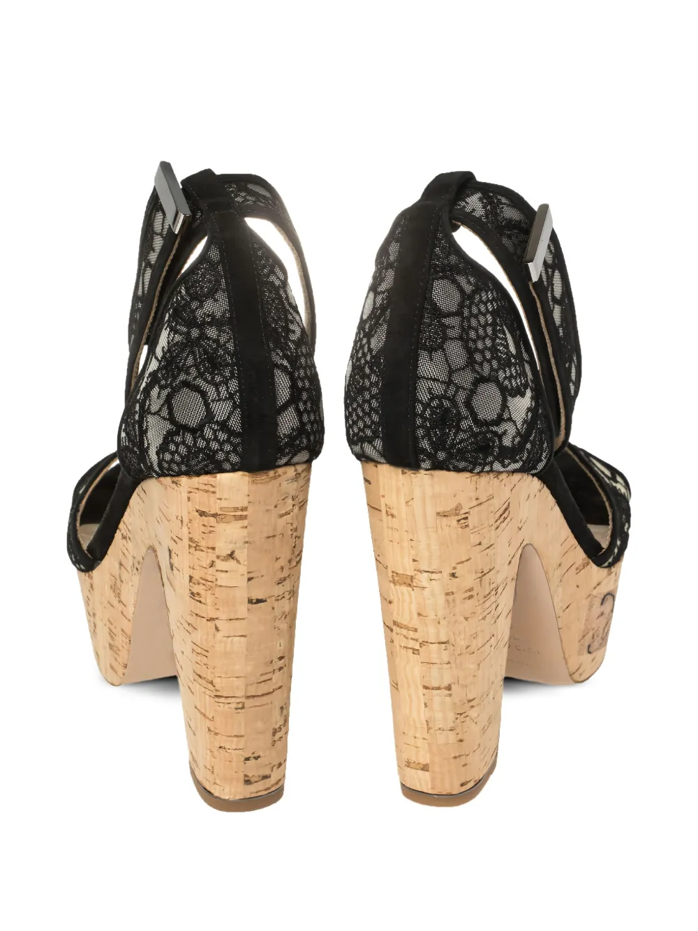 Nicholas Kirkwood 140 mm sandalen met parels en kant - Zwart