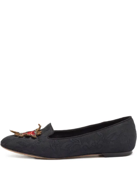 Dolce & Gabbana Pre-Owned embroidered heart motif loafers