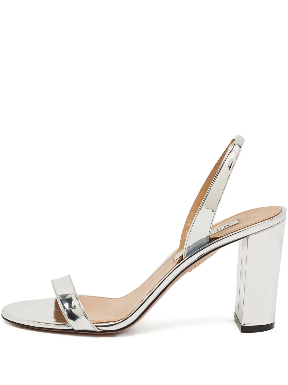 Aquazzura 90mm patent sandals | Silver | Image 1
