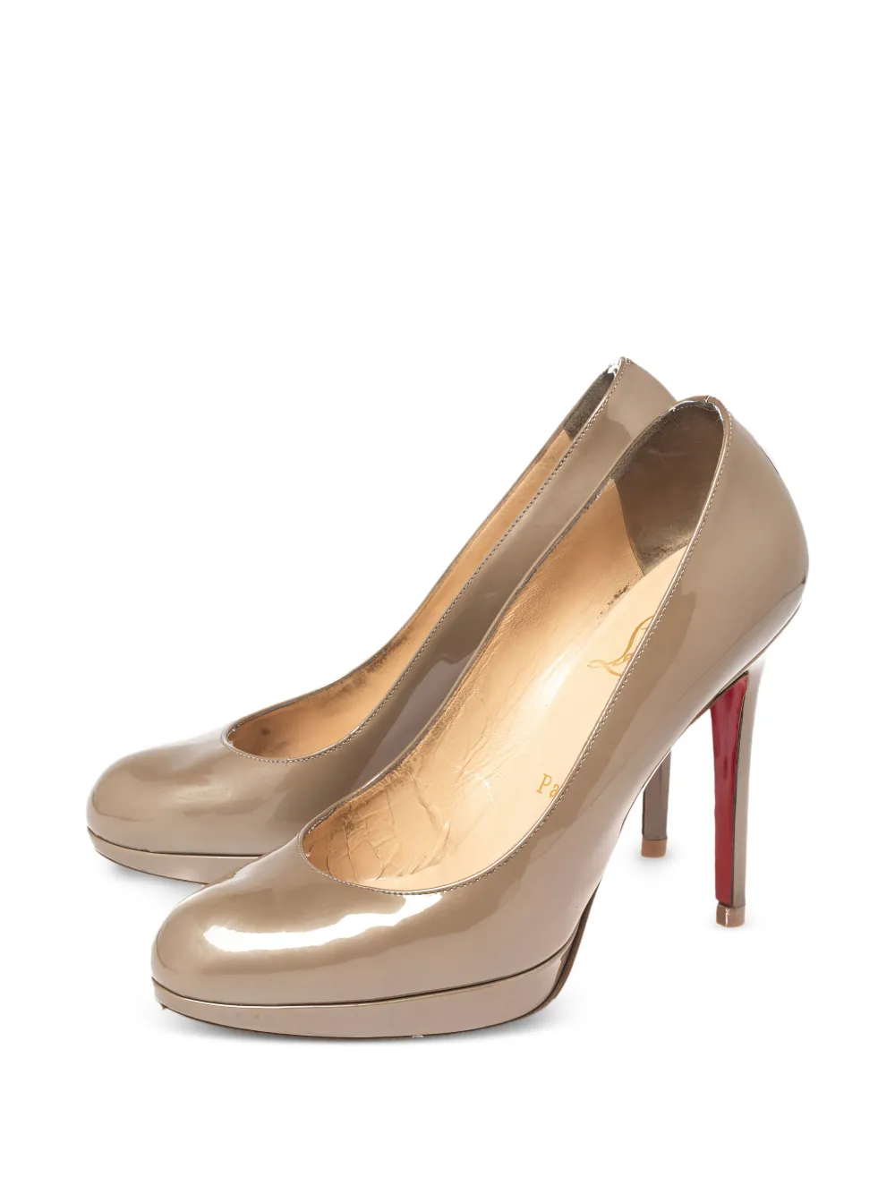 Christian Louboutin Pre-Owned Pumps met lakleer hak - Beige