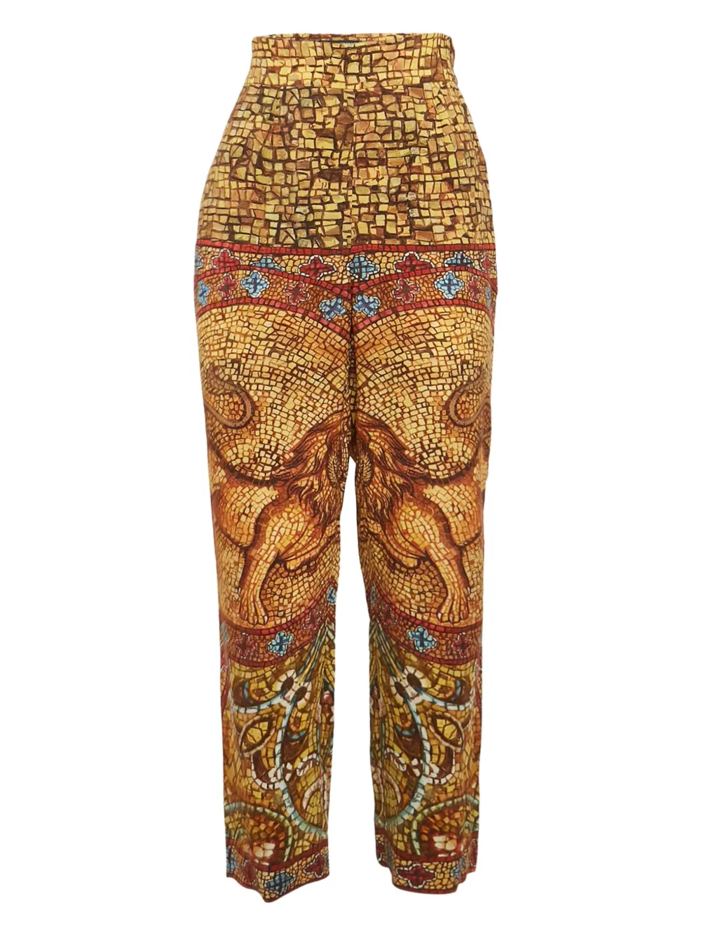 Dolce & Gabbana Pre-Owned mosaic-print trousers | Yellow | Image 1