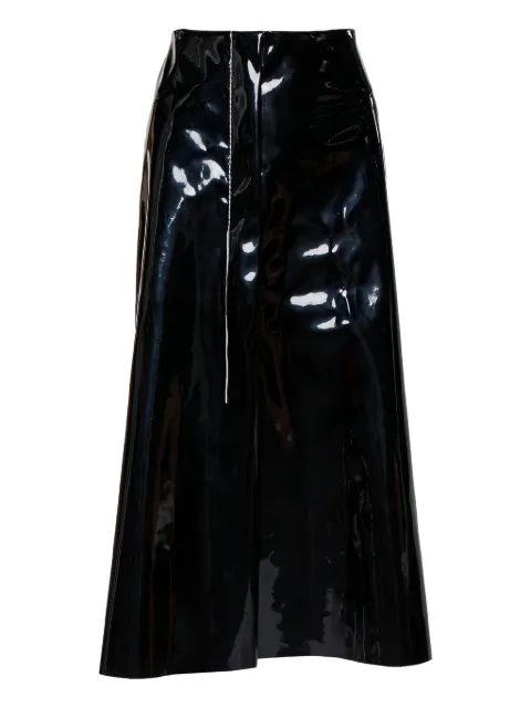 Marni Pre-Owned patent-finish midi skirt