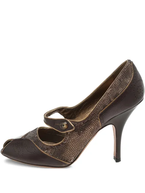 Prada Pre-Owned 105mm Mary Jane leather pumps
