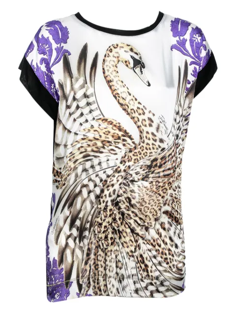 Just Cavalli Vintage swan-print top