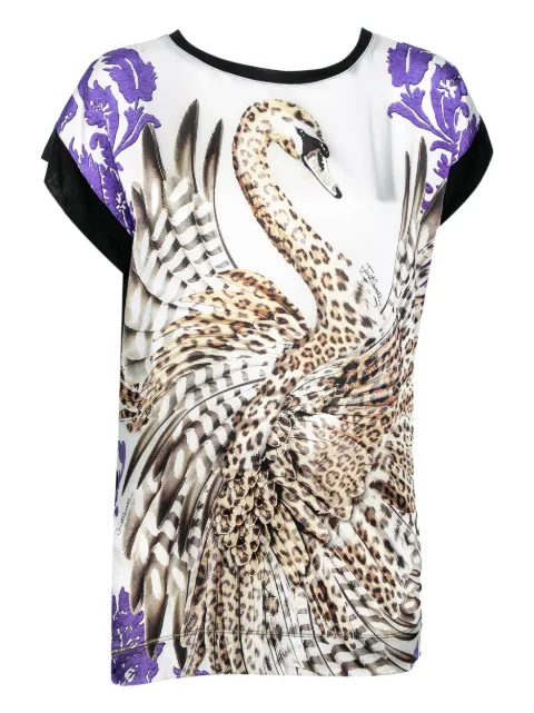 Just Cavalli Vintage swan-print top