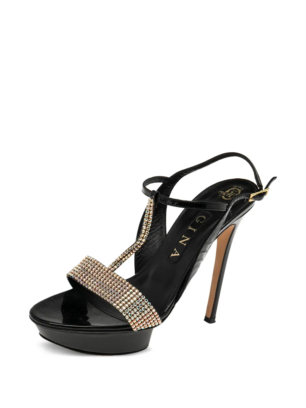Gina pre-owned 135mm rhinestone-embellished sandals | Image 2