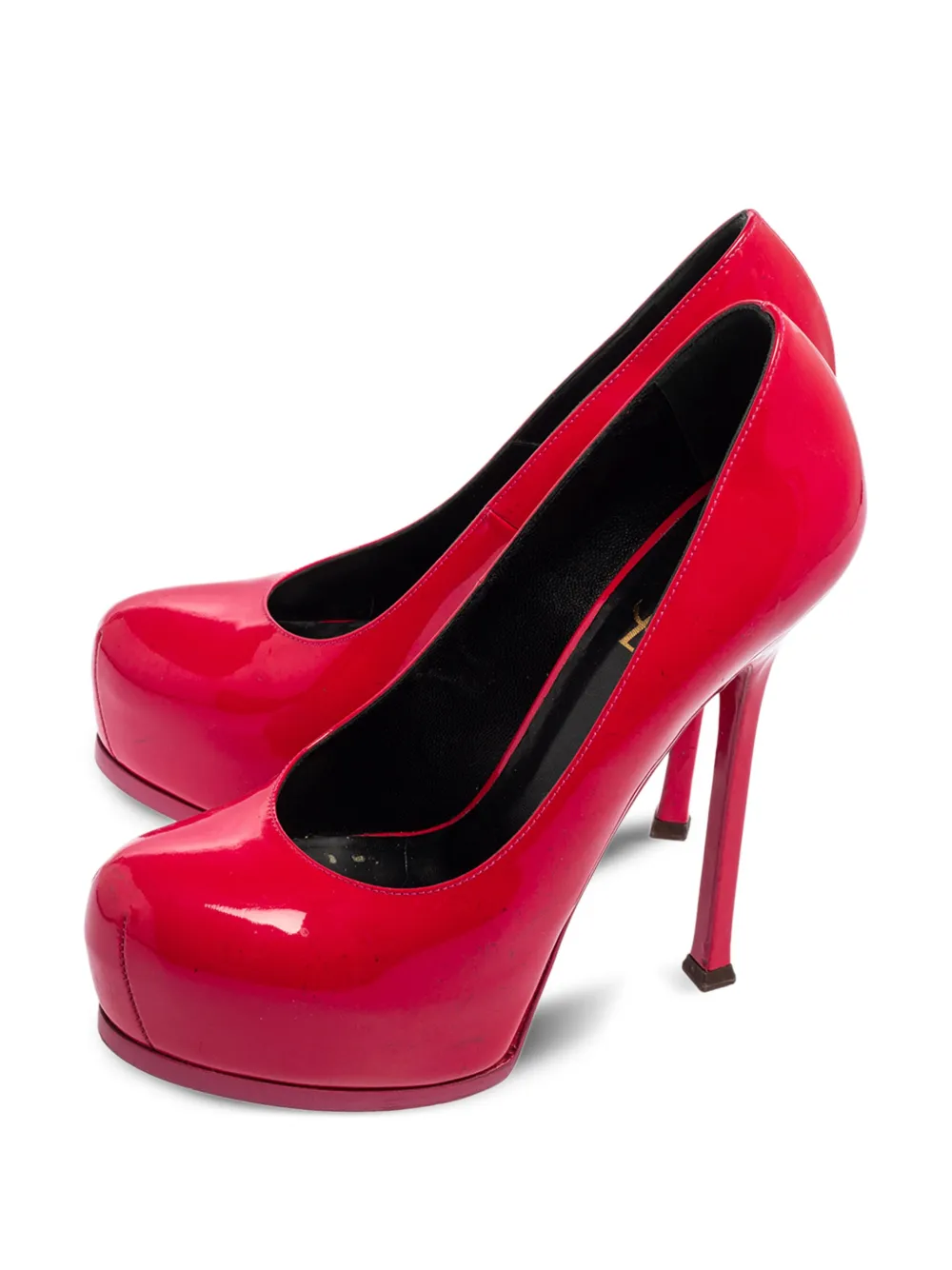Saint Laurent Pre-Owned 145mm lakleren pumps met plateauzool - Roze
