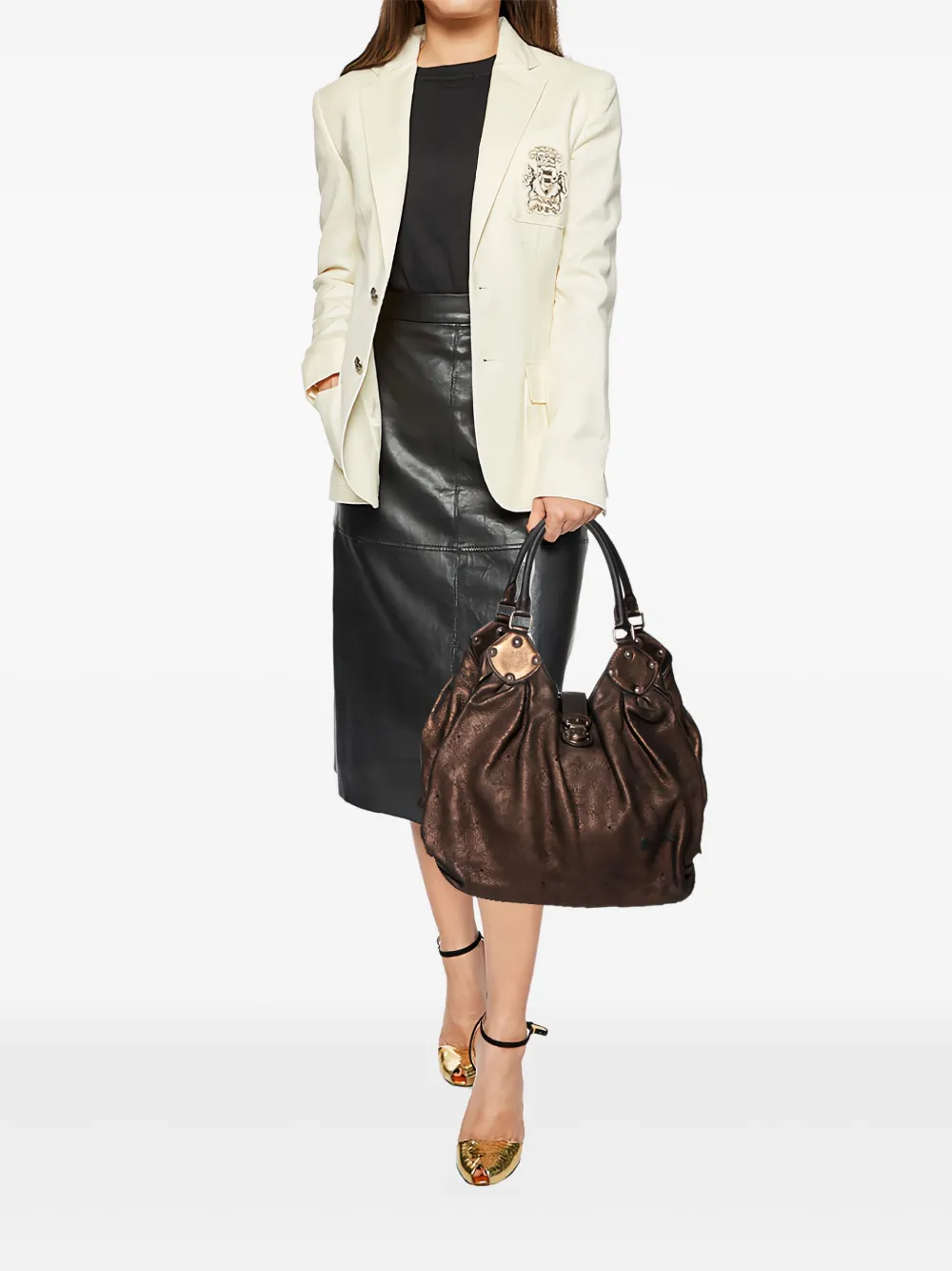 Louis Vuitton Pre-Owned textured leather slouchy shoulder bag | Pre-Owned | Image 2