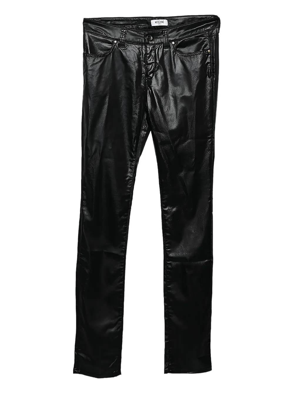 Moschino Pre-Owned logo-patch skinny trousers | Black | Image 1