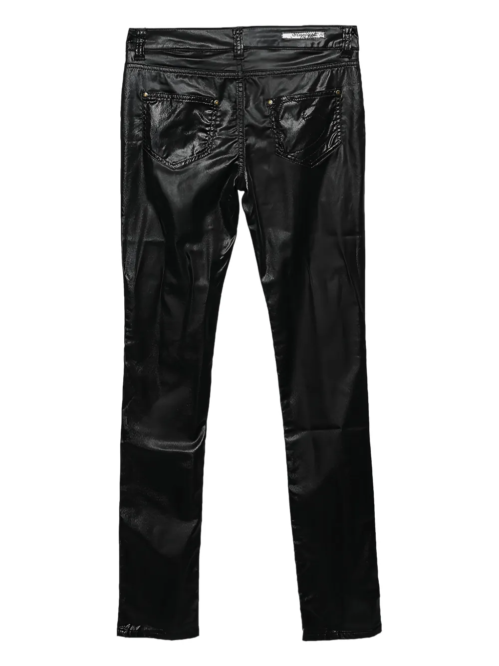 Moschino Pre-Owned logo-patch skinny trousers | Image 2