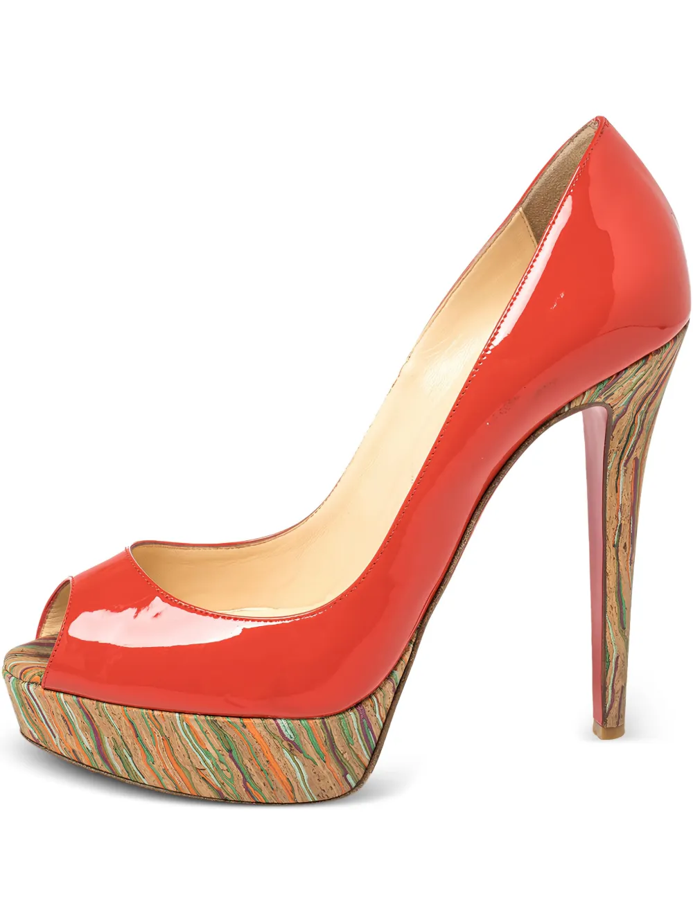 Pre-owned Christian Louboutin 130mm Lady Peep Pumps