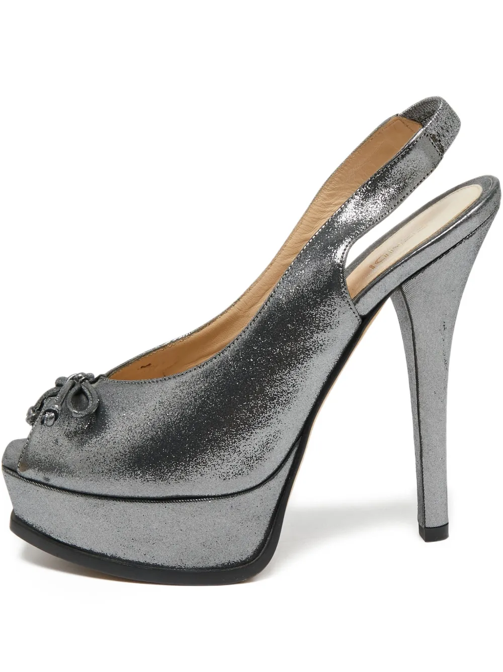 Fendi Pre-Owned Slingback-Pumps mit Peeptoe 140mm | Silber | Image 1