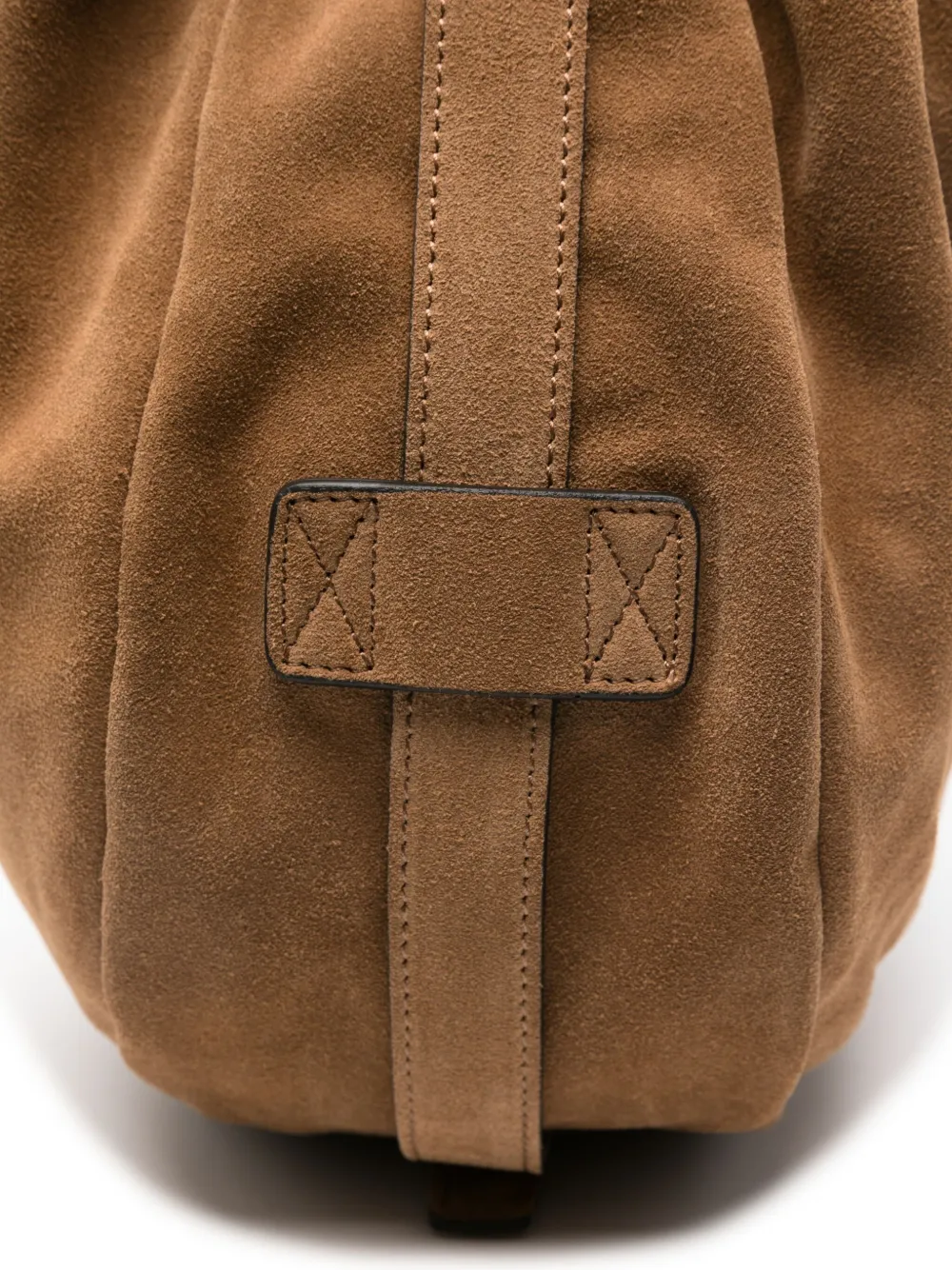 Moschino Handle Me medium suède schoudertas Bruin