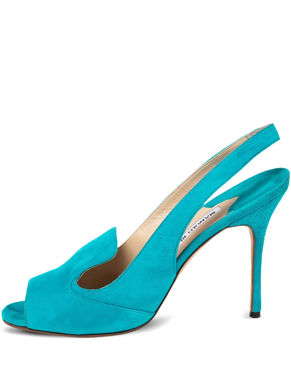 Manolo Blahnik Pre-owned 100mm slingback peep-toe sandals | Blue | Image 1