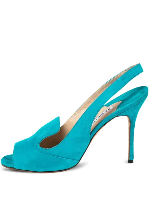 Manolo Blahnik Pre-owned 100mm slingback peep-toe sandals