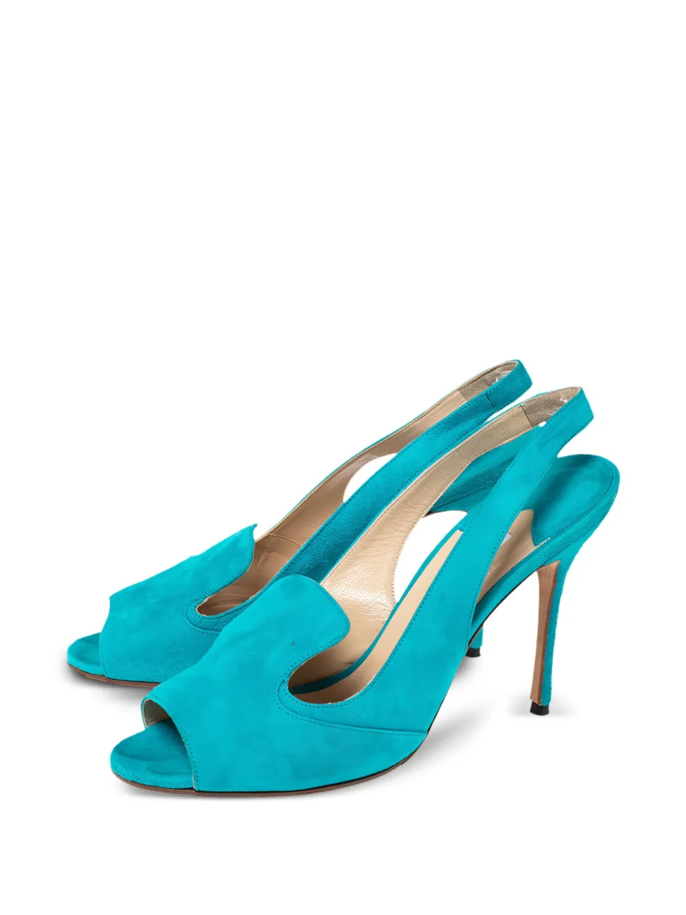 Manolo Blahnik Pre-owned 100mm slingback peep-toe sandals | Image 2