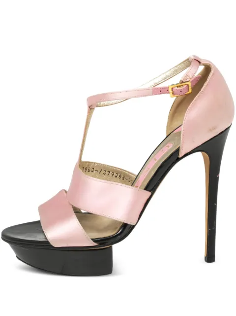 Gina pre-owned 120mm satin plaform sandals