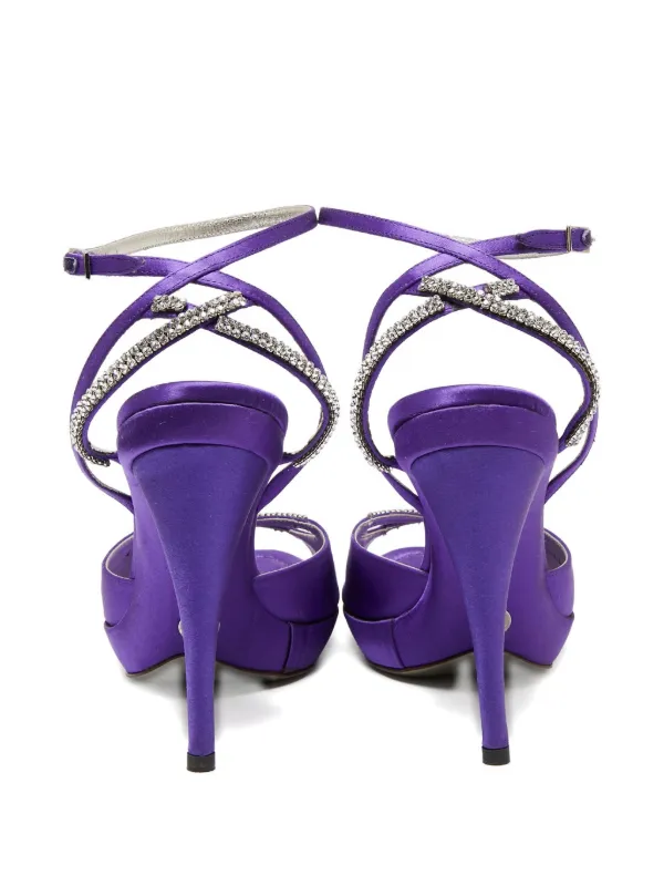 パープルサテンビジューサンダル 【公式通販】