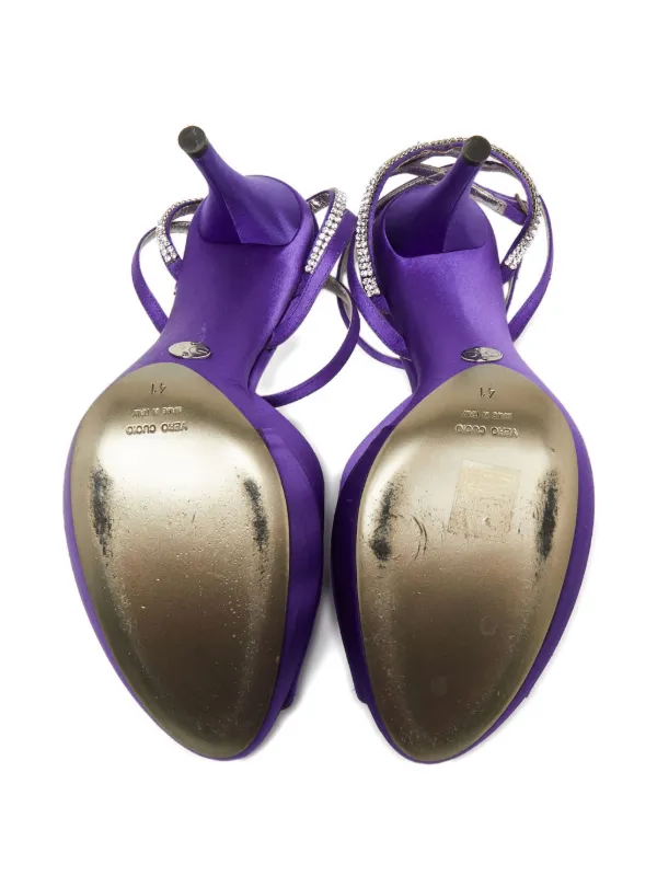 Dolce & Gabbana Pre-Owned ビジュートリム サテンサンダル Dolce & Gabbana Pre-Owned ビジュートリム サテンサンダル