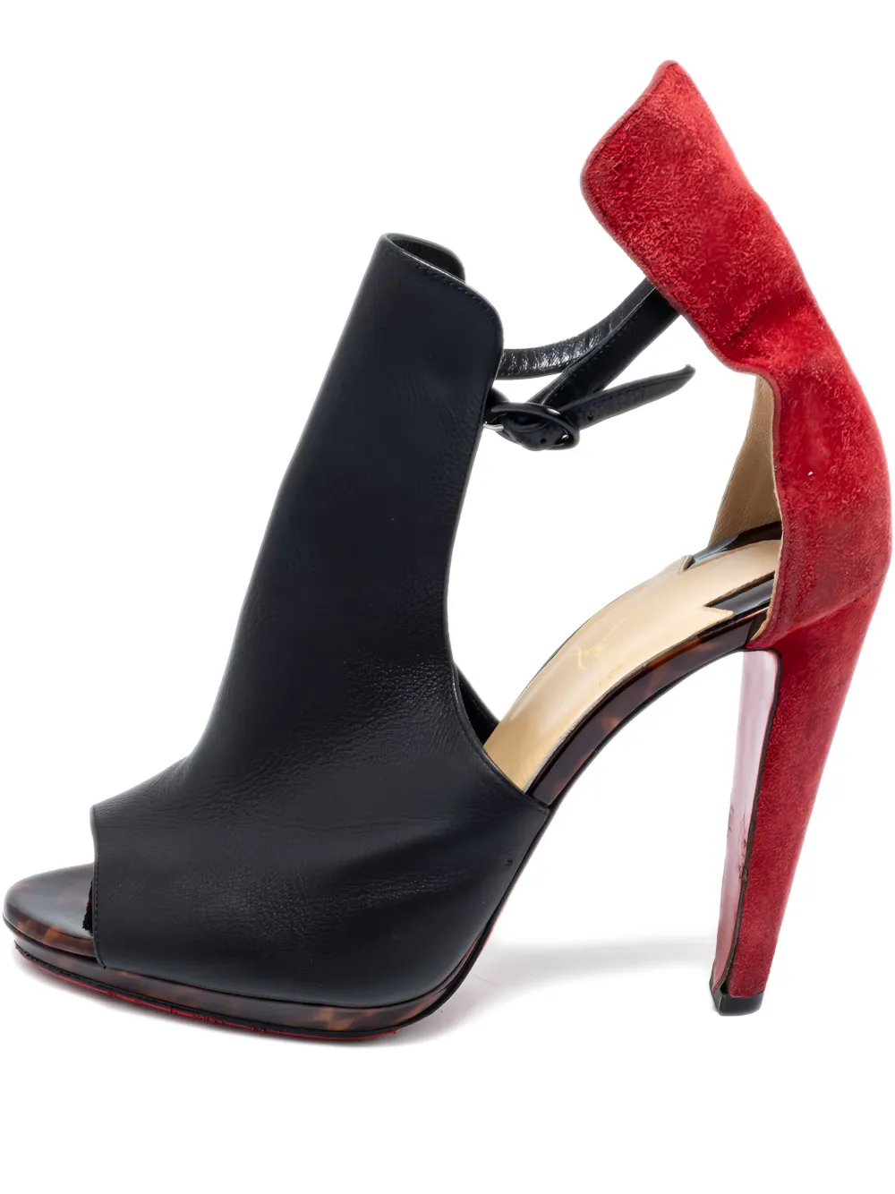 Christian Louboutin Pre-Owned 130mm ceather cut-out boots - ブラック Christian Louboutin Pre-Owned 130mm ceather cut-out boots - ブラック