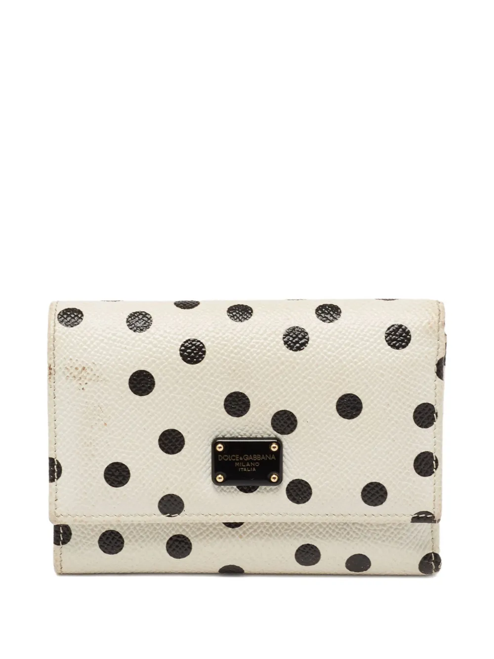 Dolce & Gabbana Pre-Owned polka-dot leather wallet | White | Image 1